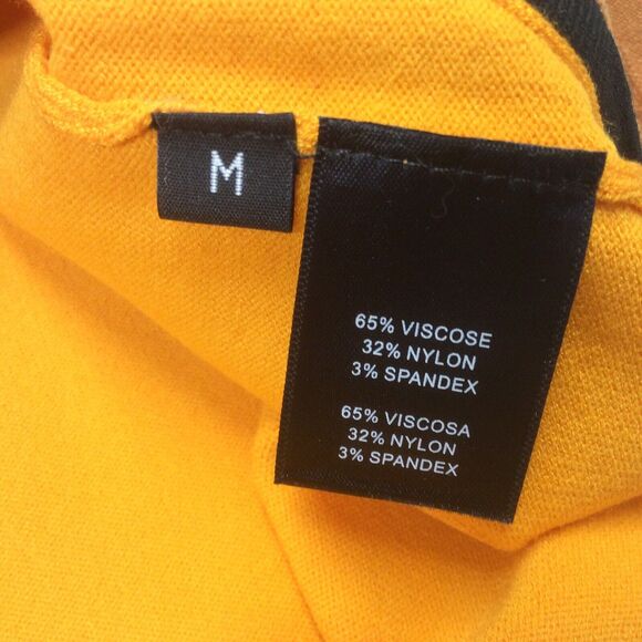 Don Caster Collection Womens Tank Top Sz M Mustard/Brown Color Block Black Trim - Picture 3 of 11